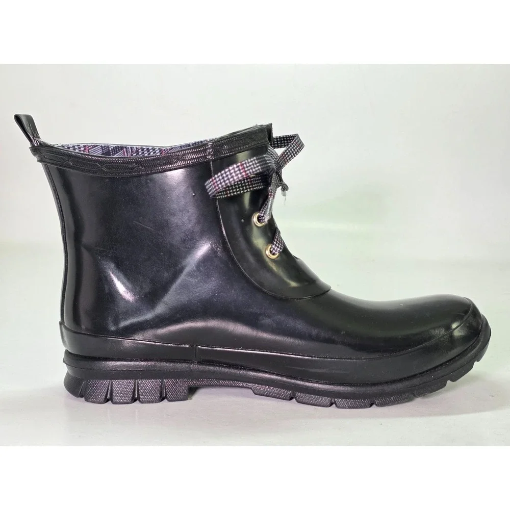 Charter Club Traynor Women's Rain Boots‎ Size 8 M Black Ankle Pull On Shoes
